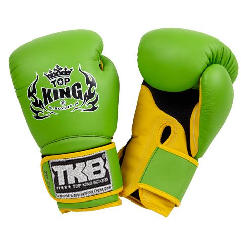 Top King groen/gele "Super Air" bokshandschoenen