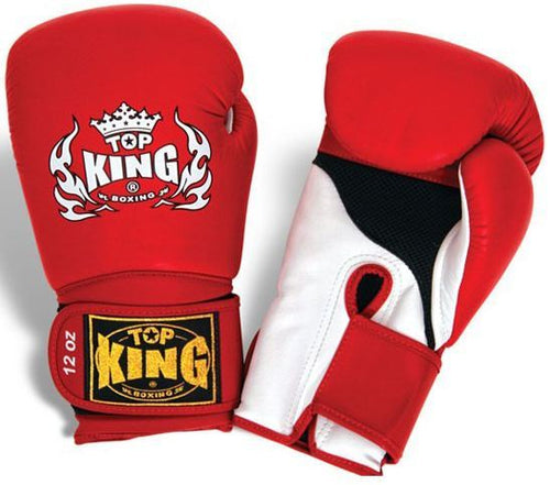 Boxing Gloves - Top King Red / White "Super Air" Boxing Gloves